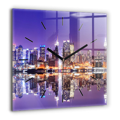 Szögletes fali üvegóra 60x60 New York City éjszaka