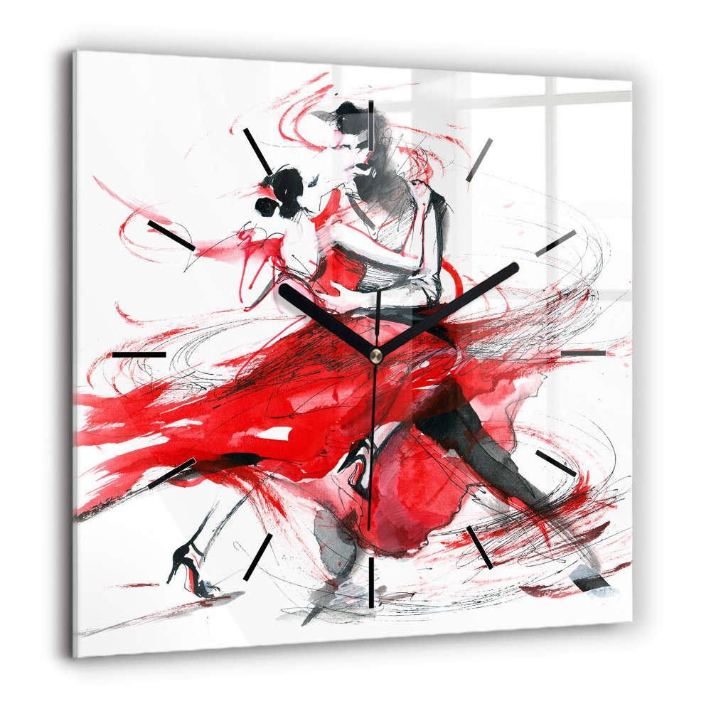 Szögletes fali üvegóra 60x60 Táncoló pár