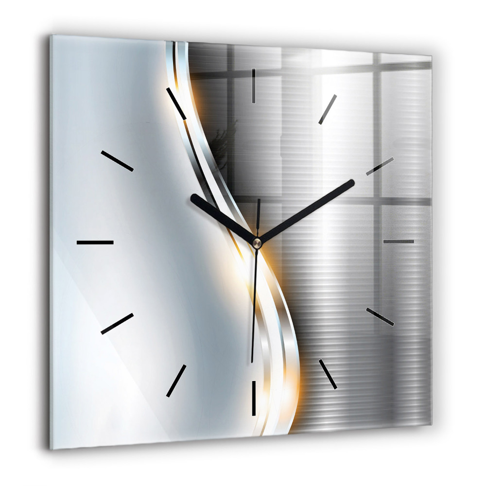 Négyzetes üvegóra 60x60 Fémes absztrakció