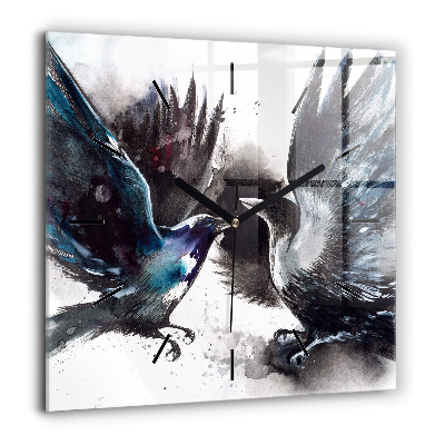 Négyzet alakú üvegóra 60x60 Festett madarak