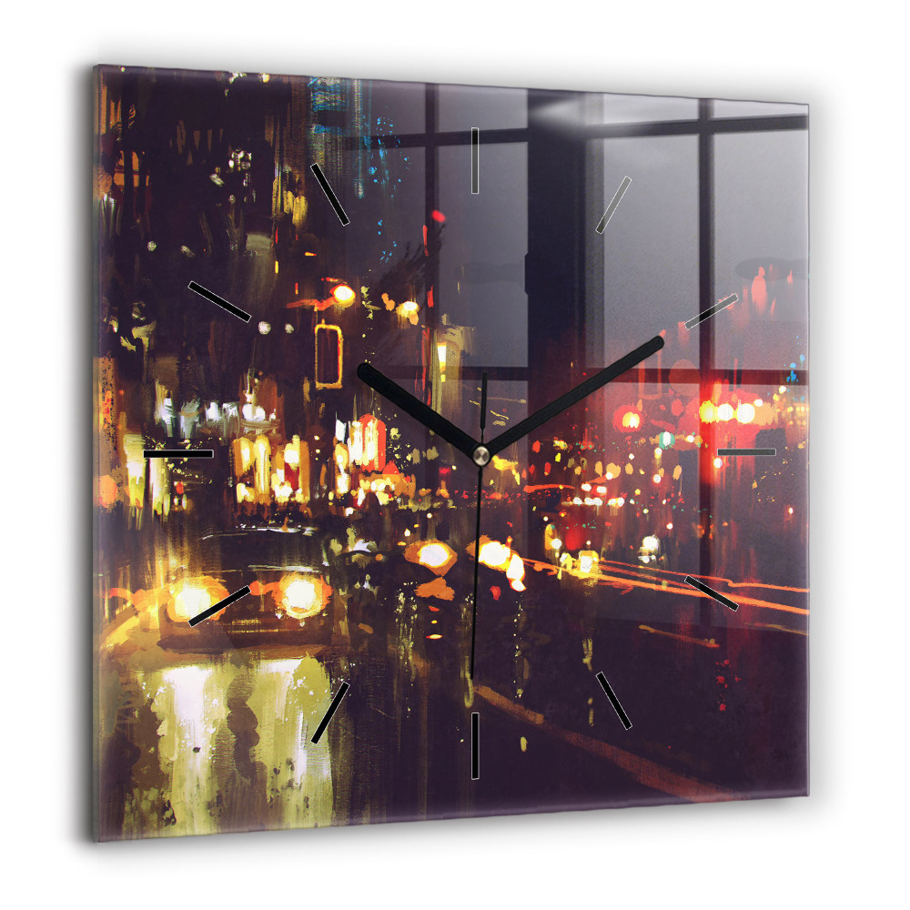 Négyzet alakú üvegóra 60x60 Festett város