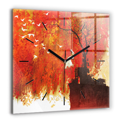 Négyzet alakú üvegóra 60x60 Menyasszony ősszel