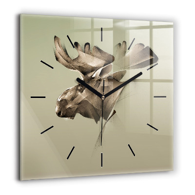 Négyzetes üvegóra 60x60 Grafikus jávorszarvas