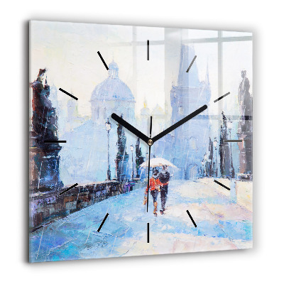 Szögletes üvegóra 60x60 Olaj művészet