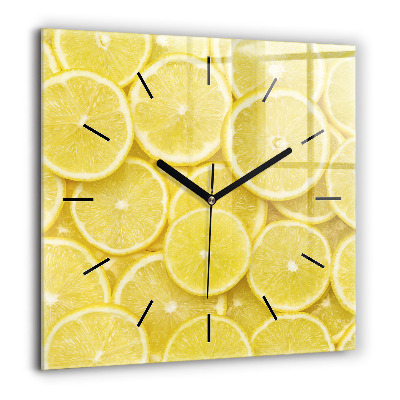 Szögletes üvegóra 60x60 Citromszeletek