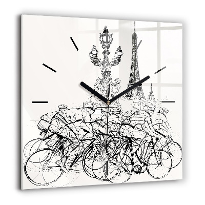 Szögletes üvegóra 60x60 Rajz egy kerékpárverseny