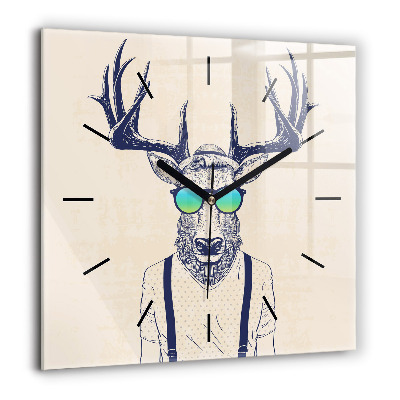 Szögletes fali üvegóra 60x60 Absztrakt szarvas
