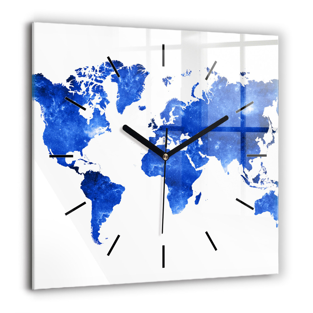 Négyzetes üvegóra 60x60 Kozmikus világtérkép