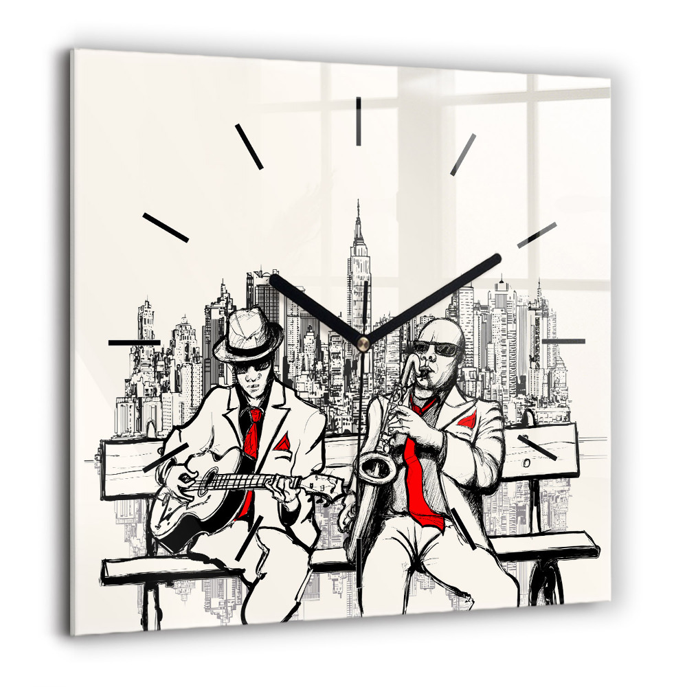 Négyzetes üvegóra 60x60 Jazz New Yorkban