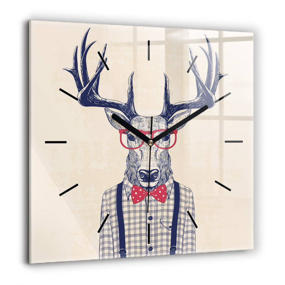 Négyzet alakú üvegóra 60x60 Szarvas ingben