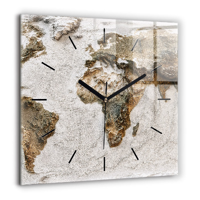Szögletes fali üvegóra 60x60 Régi világtérkép