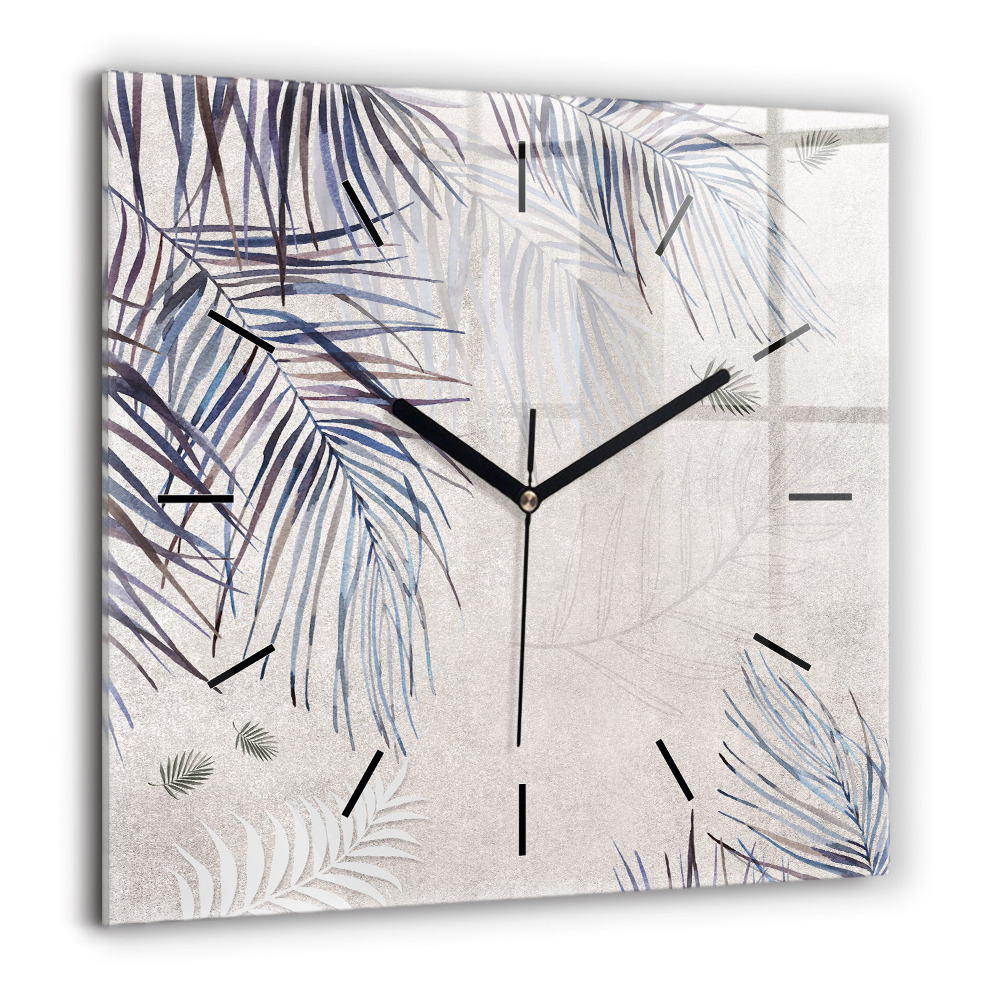 Négyzetes üvegóra 60x60 Pálmalevél
