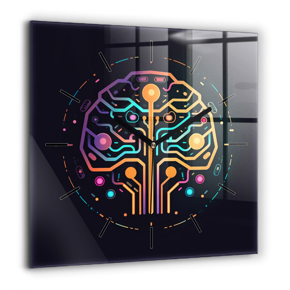 Négyzet alakú üvegóra 60x60 Színes absztrakció