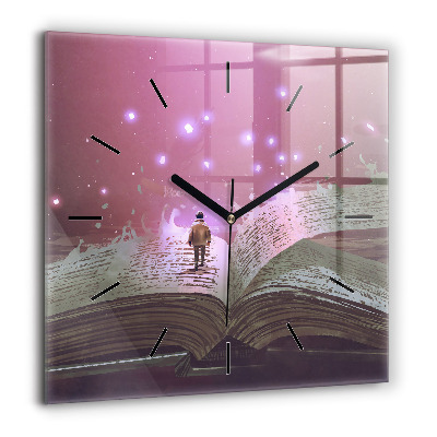 Szögletes fali üvegóra 60x60 Könyv absztrakció