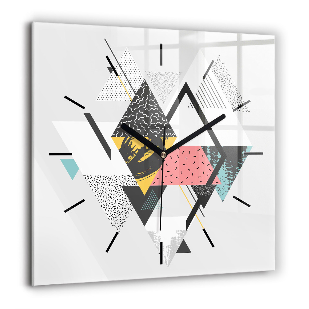 Szögletes üvegóra 60x60 Geometrikus minta