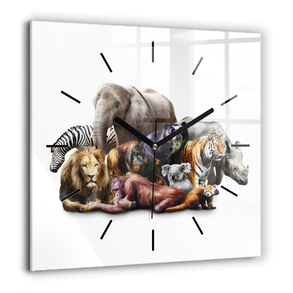 Szögletes fali üvegóra 60x60 Vadállatok