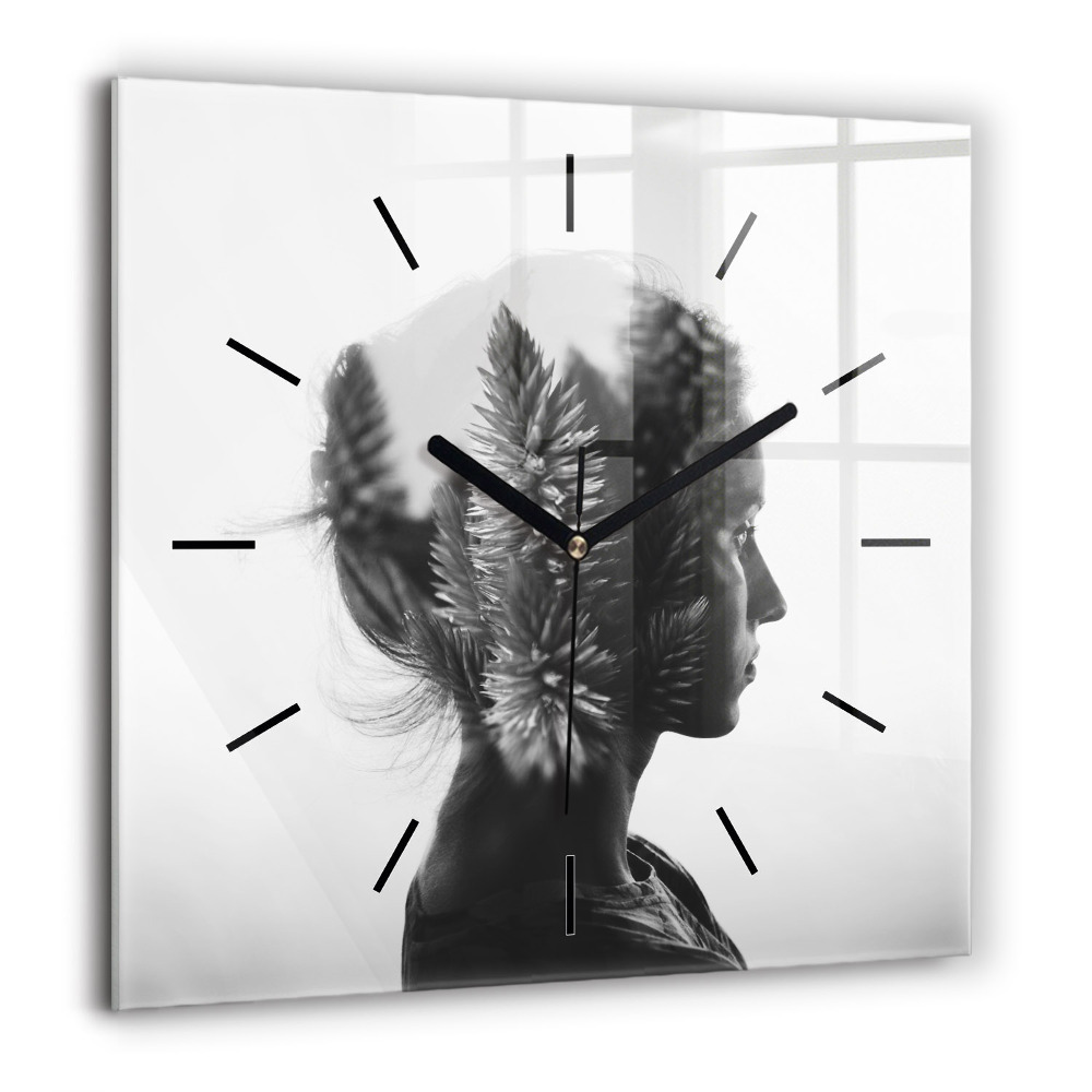 Négyzet alakú üvegóra 60x60 Női portré