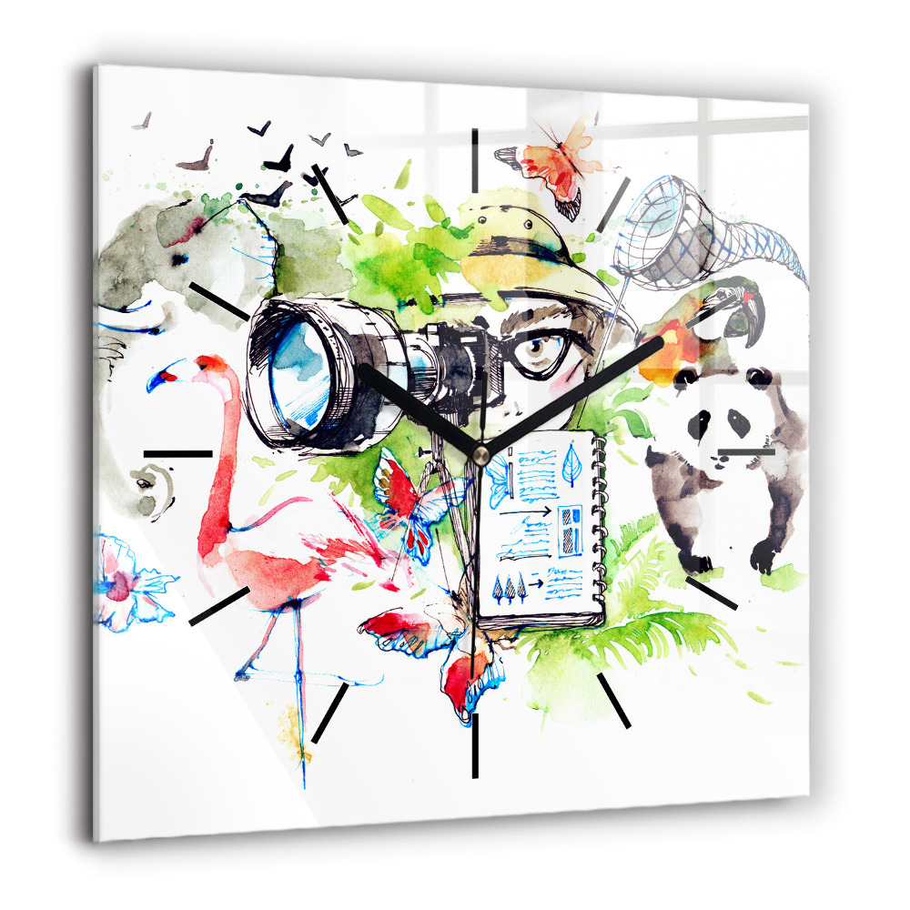 Szögletes üvegóra 60x60 Zoológus