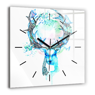 Szögletes fali üvegóra 60x60 Illusztráció egy szarvas