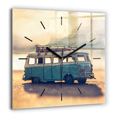 Négyzetes üvegóra 60x60 Lakókocsi a tengerparton