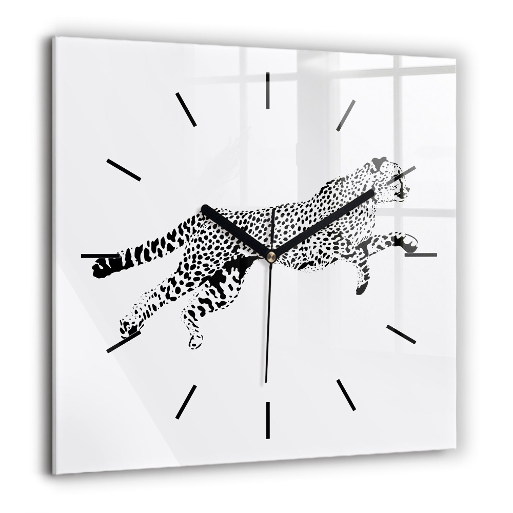 Szögletes fali üvegóra 60x60 Egy párduc sziluettje