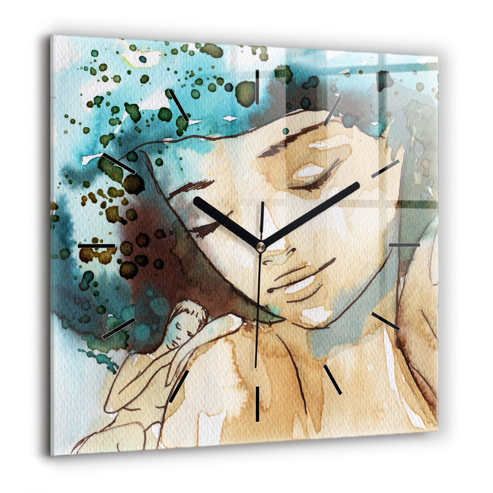 Szögletes fali üvegóra 60x60 Absztrakció Nő