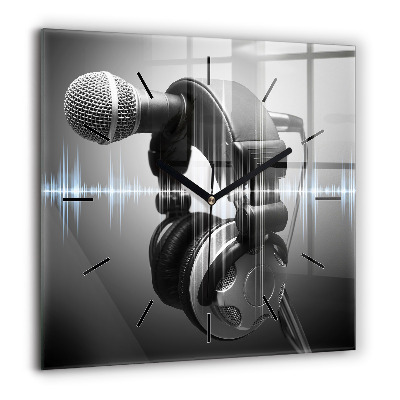 Szögletes fali üvegóra 60x60 Mikrofon és fejhallgató