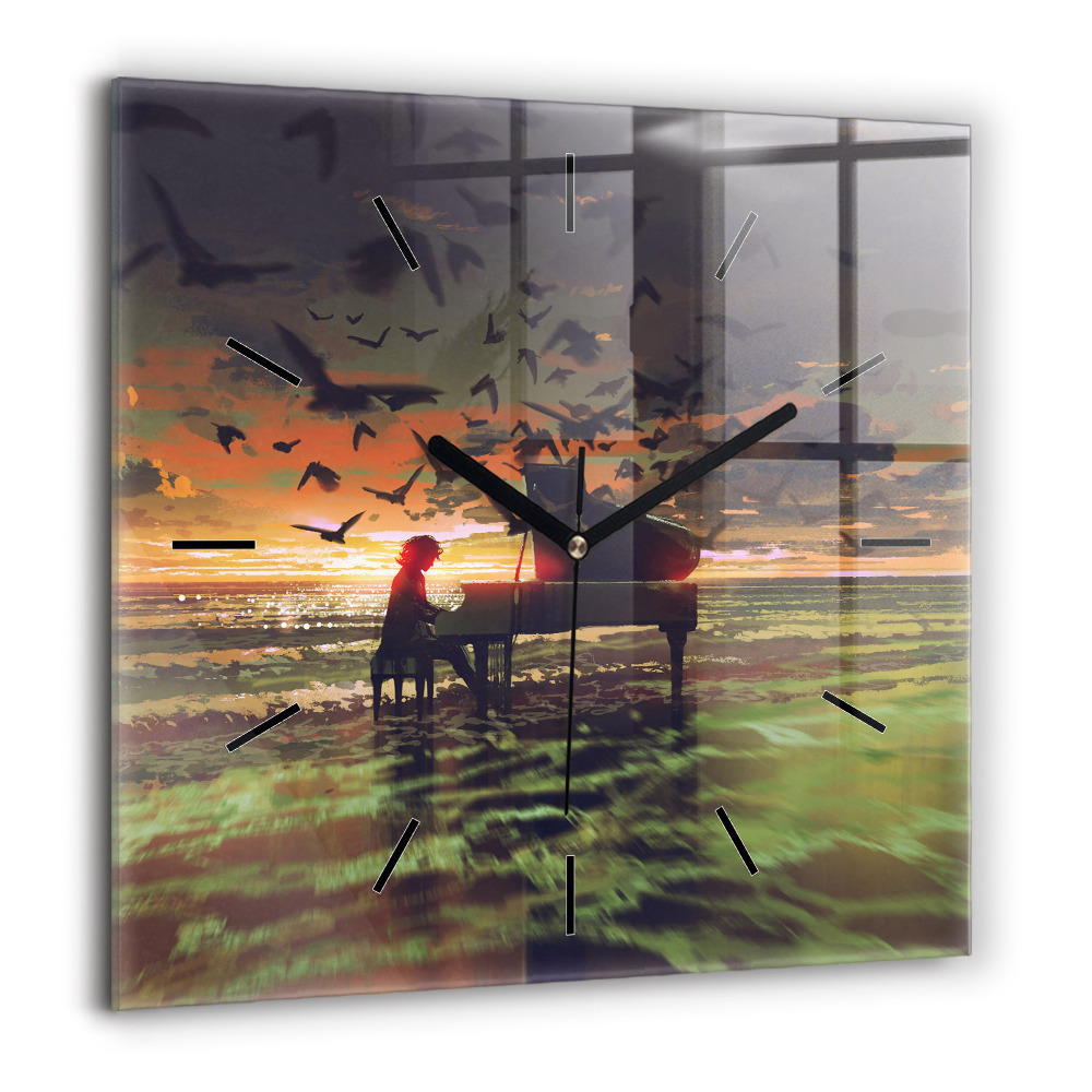 Szögletes fali üvegóra 60x60 Koncert a tengerparton