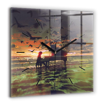 Szögletes fali üvegóra 60x60 Koncert a tengerparton