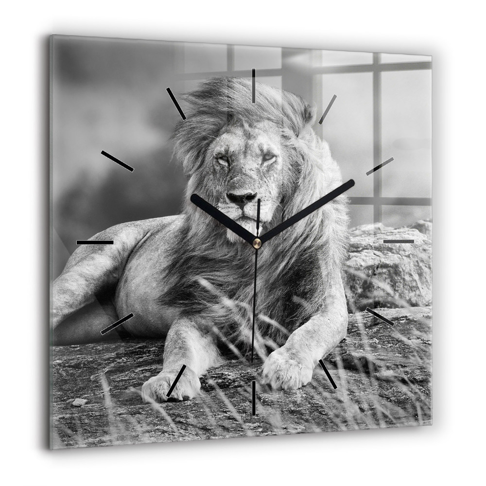 Szögletes üvegóra 60x60 Absztrakt - Oroszlán