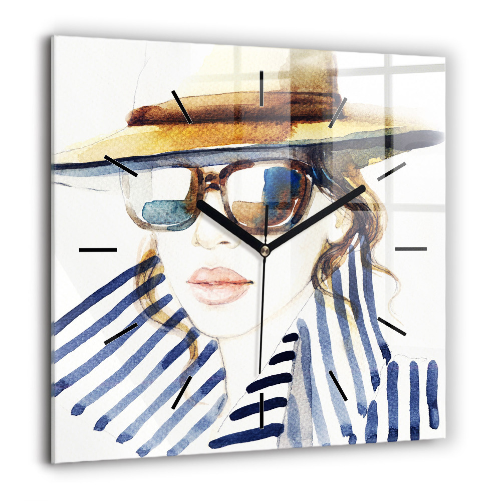 Négyzetes üvegóra 60x60 Arc szemüveggel és kalappal