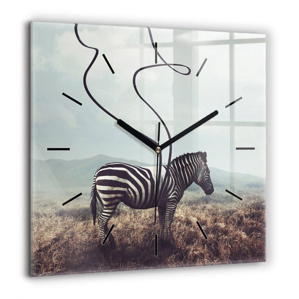 Szögletes fali üvegóra 60x60 Zebra - Absztrakció