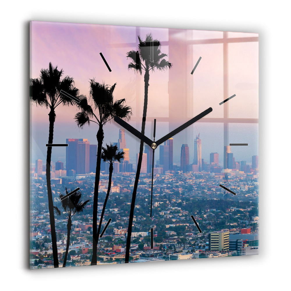 Szögletes fali üvegóra 60x60 Los Angeles-i naplemente