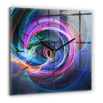 Négyzetes üvegóra 60x60 Színes fraktál