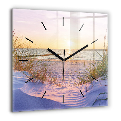 Négyzetes üvegóra 60x60 Lengyel naplemente tenger