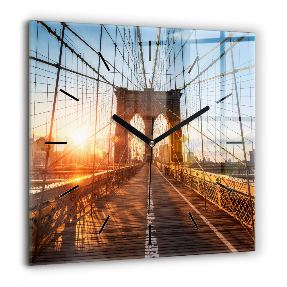 Szögletes fali üvegóra 60x60 Brooklyn híd NYC