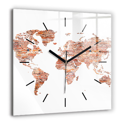 Szögletes fali üvegóra 60x60 Régi tégla térkép