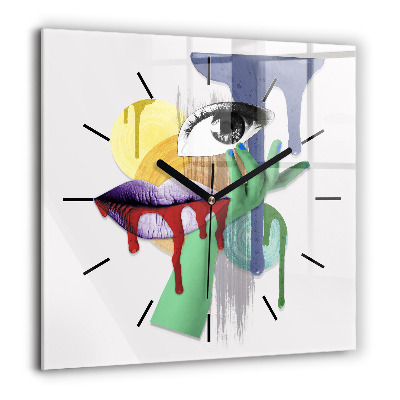 Négyzet alakú üvegóra 60x60 Szürrealista kollázs