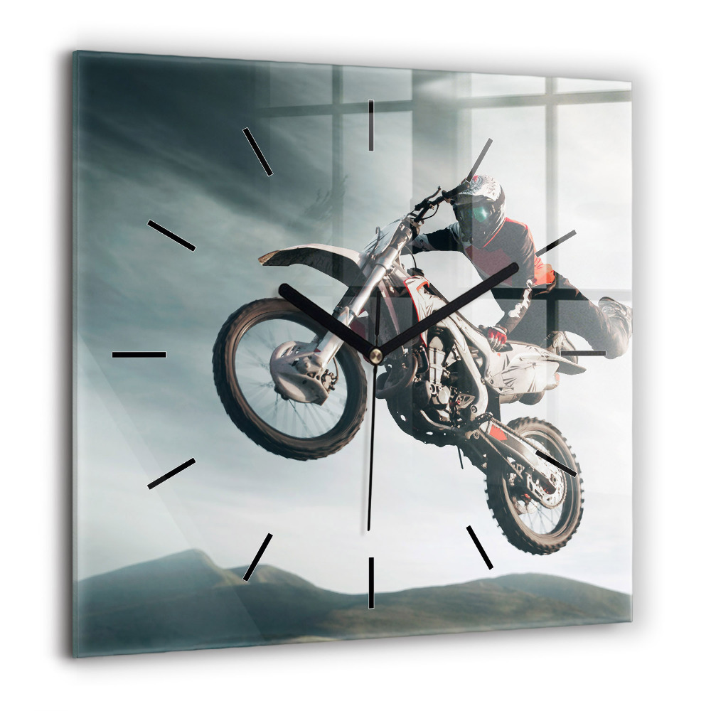 Szögletes üvegóra 60x60 Motorkerékpár Adrenalin stílus