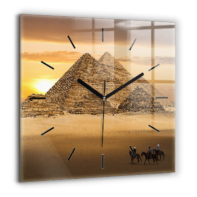 Szögletes üvegóra 60x60 Piramisok és naplemente