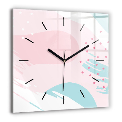 Négyzetes üvegóra 60x60 Pasztell absztrakció