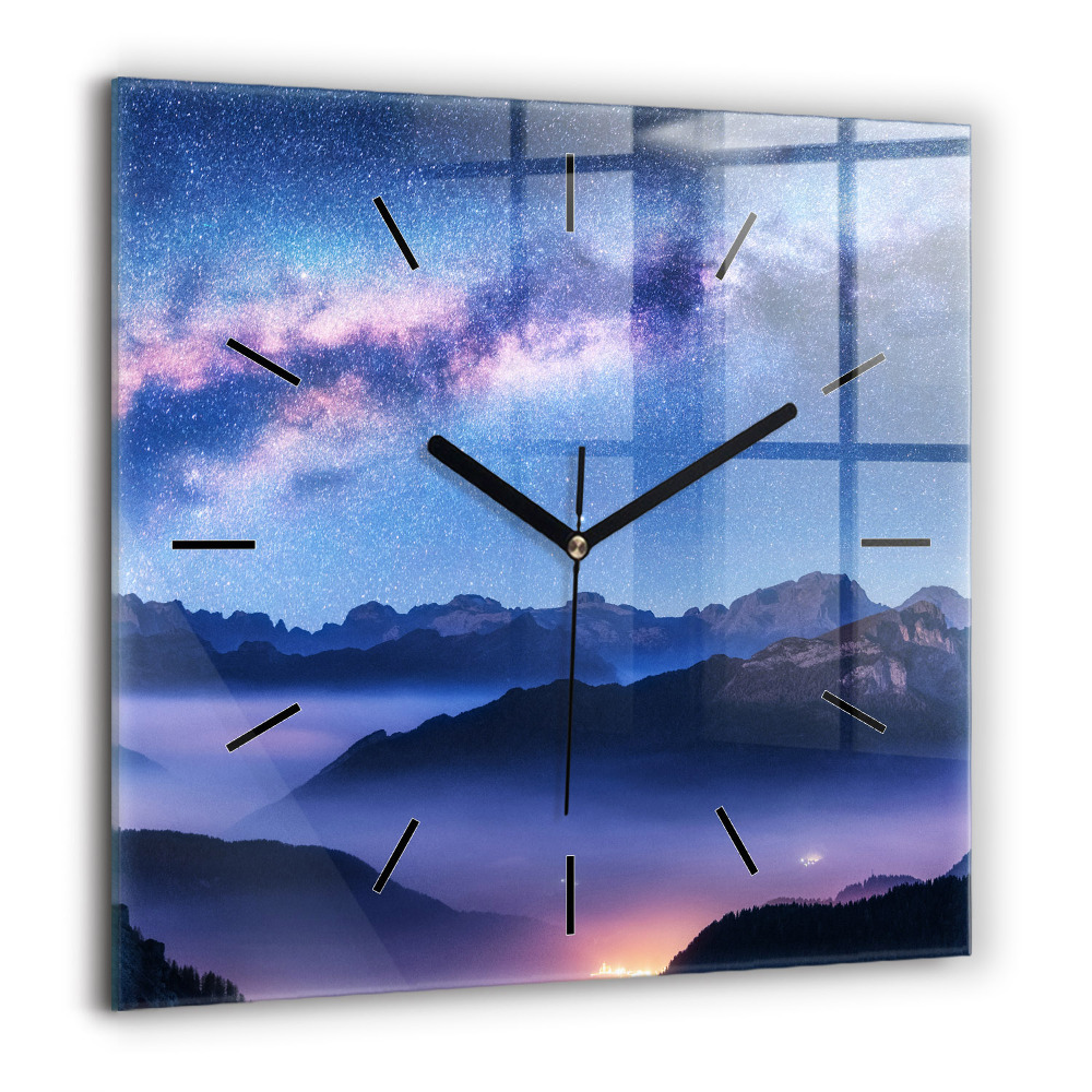 Szögletes fali üvegóra 60x60 Tejút és hegyek