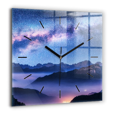 Szögletes fali üvegóra 60x60 Tejút és hegyek