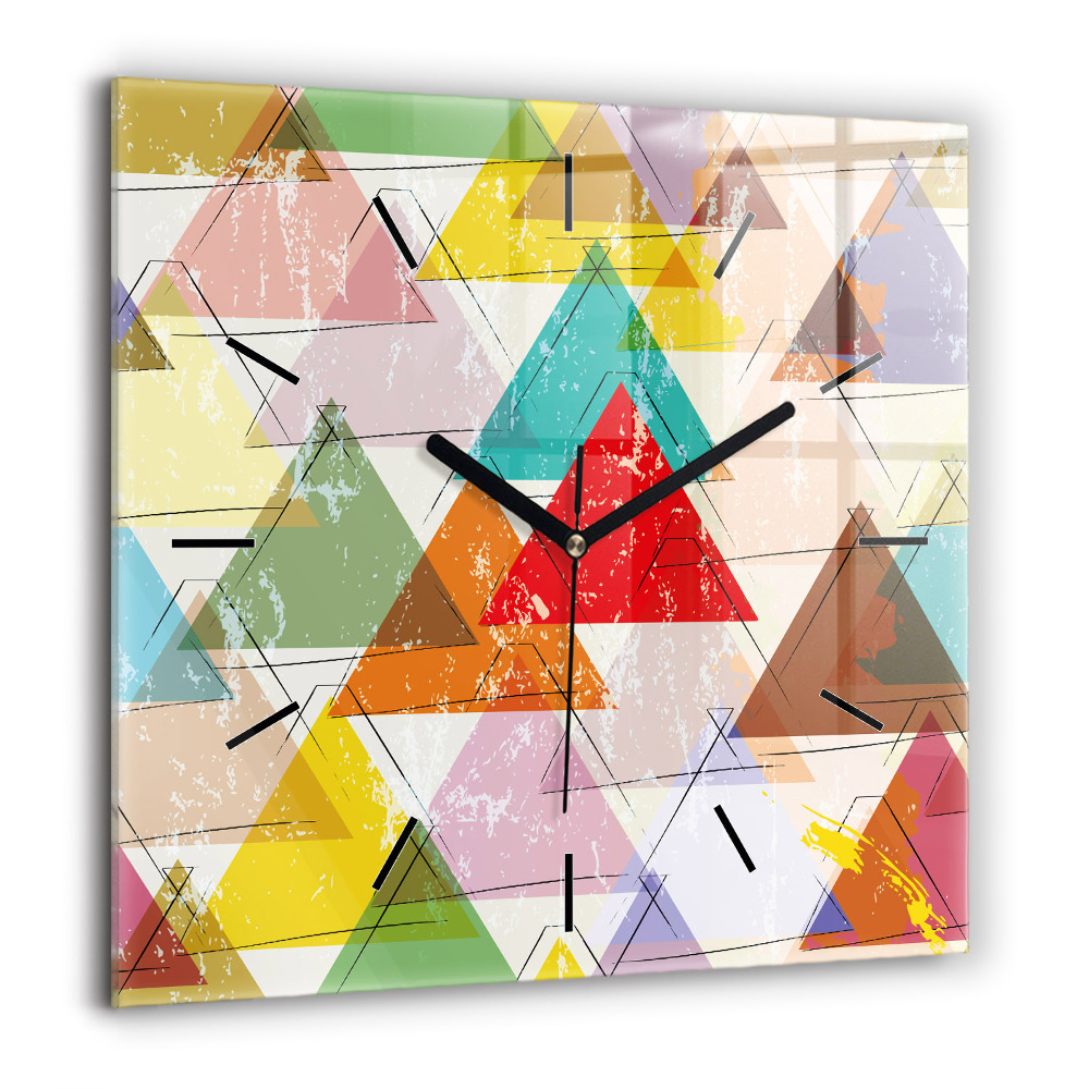 Négyzetes üvegóra 60x60 Geometrikus háromszögek