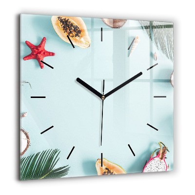 Szögletes üvegóra 60x60 Nyári kompozíció