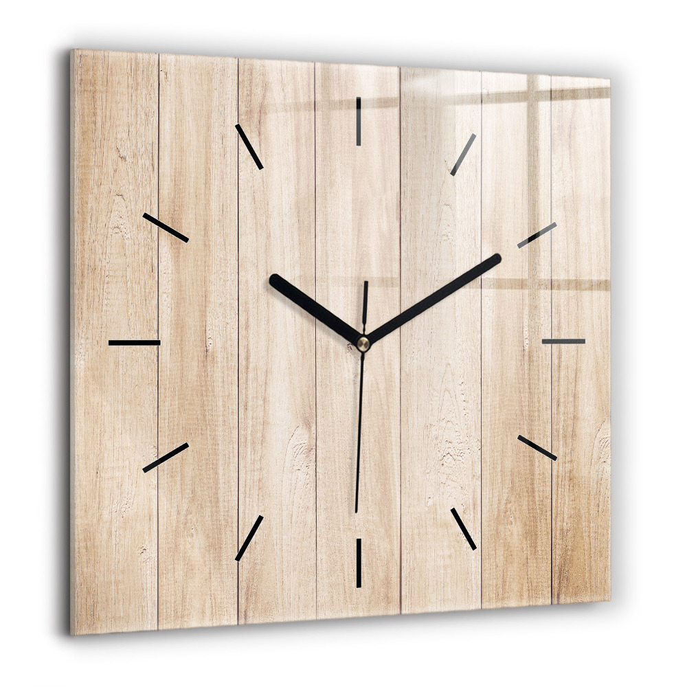 Négyzet alakú üvegóra 60x60 Fa textúra