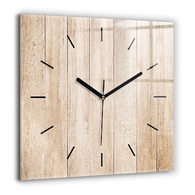 Négyzet alakú üvegóra 60x60 Fa textúra