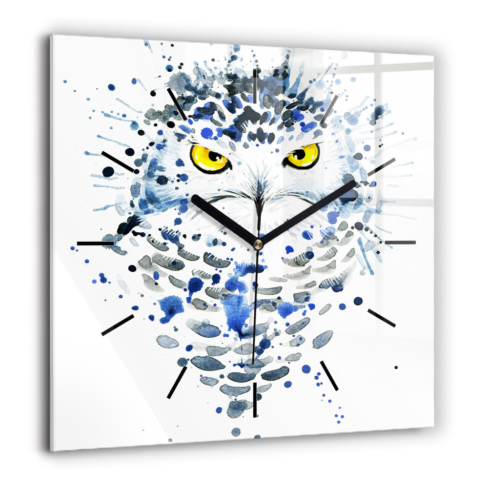 Szögletes fali üvegóra 60x60 Bagoly pillantás