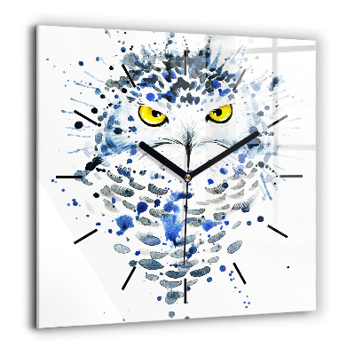 Szögletes fali üvegóra 60x60 Bagoly pillantás