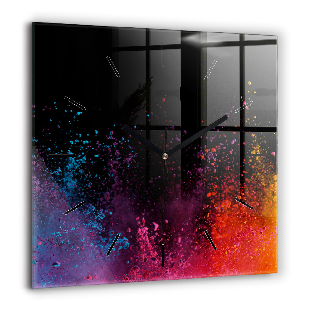Szögletes üvegóra 60x60 Színek robbanása